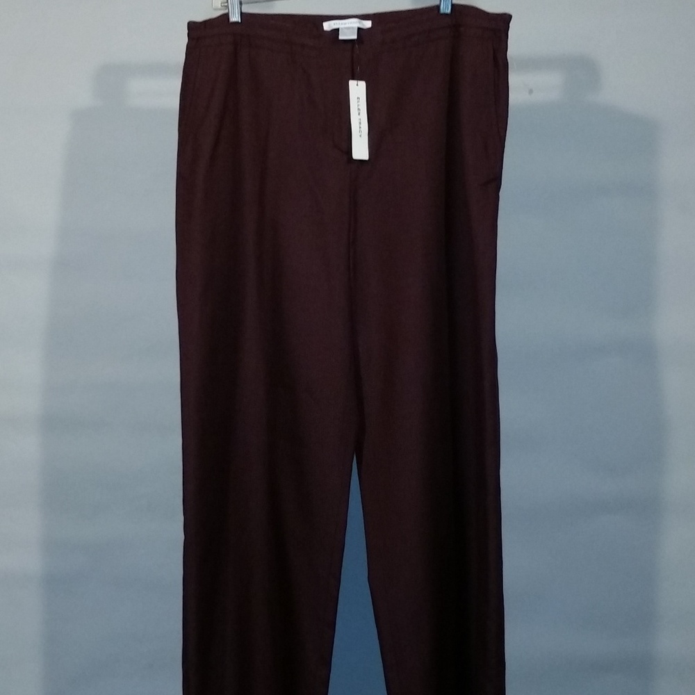 Ellen Tracy LT Burgundy Silk Pants NWT